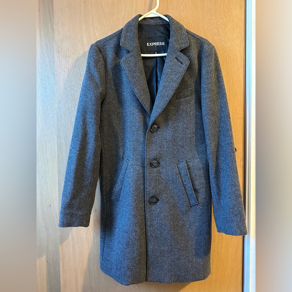 Express Men's Charcoal Top Coat